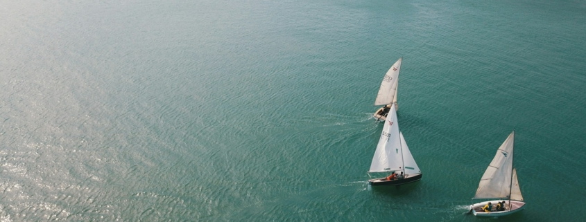 three white sailboats on body of water during daytime